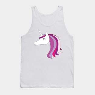 Unicorn. Cute magic cartoon fantasy animal. Long hair. Dream symbol. Design for children. Tank Top